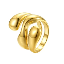 Auffällige Ringe | Hey Happiness Skulpturaler Wellenring Gold