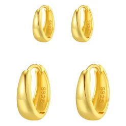 Earring Stack Sets | Creolen | Hey Happiness Small Dome Hoop Earring Set Sterling Silver