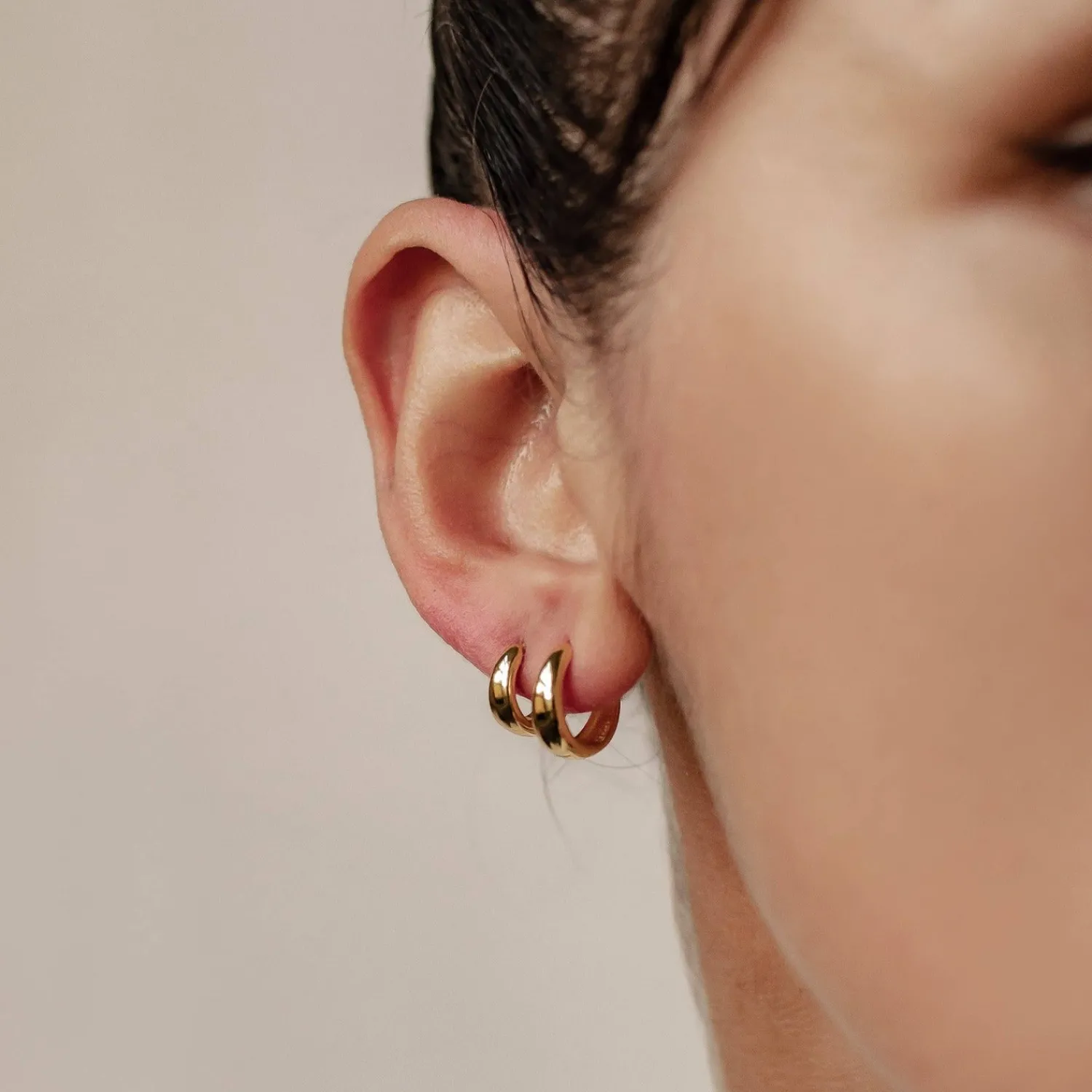 Earring Stack Sets | Creolen | Hey Happiness Small Dome Hoop Earring Set Sterling Silver