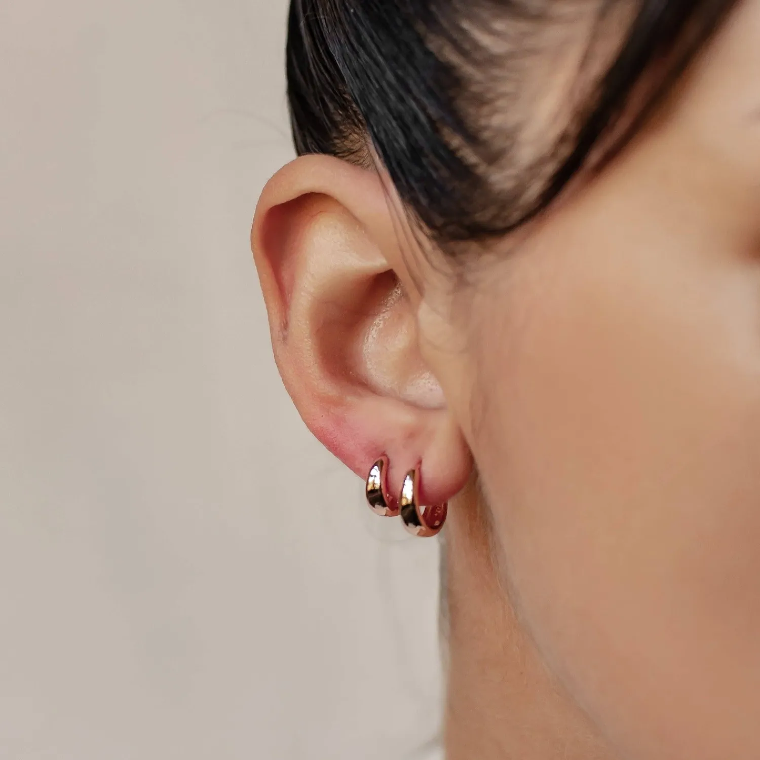 Earring Stack Sets | Creolen | Hey Happiness Small Dome Hoop Earring Set Sterling Silver
