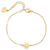 Charm Armbänder | Hey Happiness Smiley Gesicht Anhänger Armband in Gold