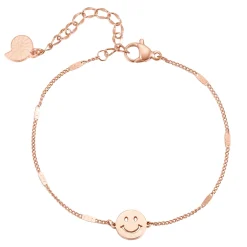 Charm Armbänder | Hey Happiness Smiley Gesicht Anhänger Armband in Rosegold Rose Gold