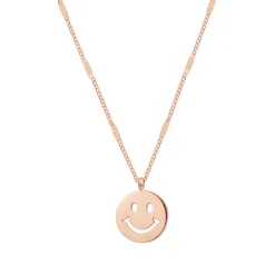 Filigrane Ketten | Hey Happiness Smiley Gesicht Anhänger Kette in Rosegold Rose Gold