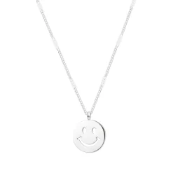 Filigrane Ketten | Hey Happiness Smiley Gesicht Anhänger Kette Sterlingsilber Silver