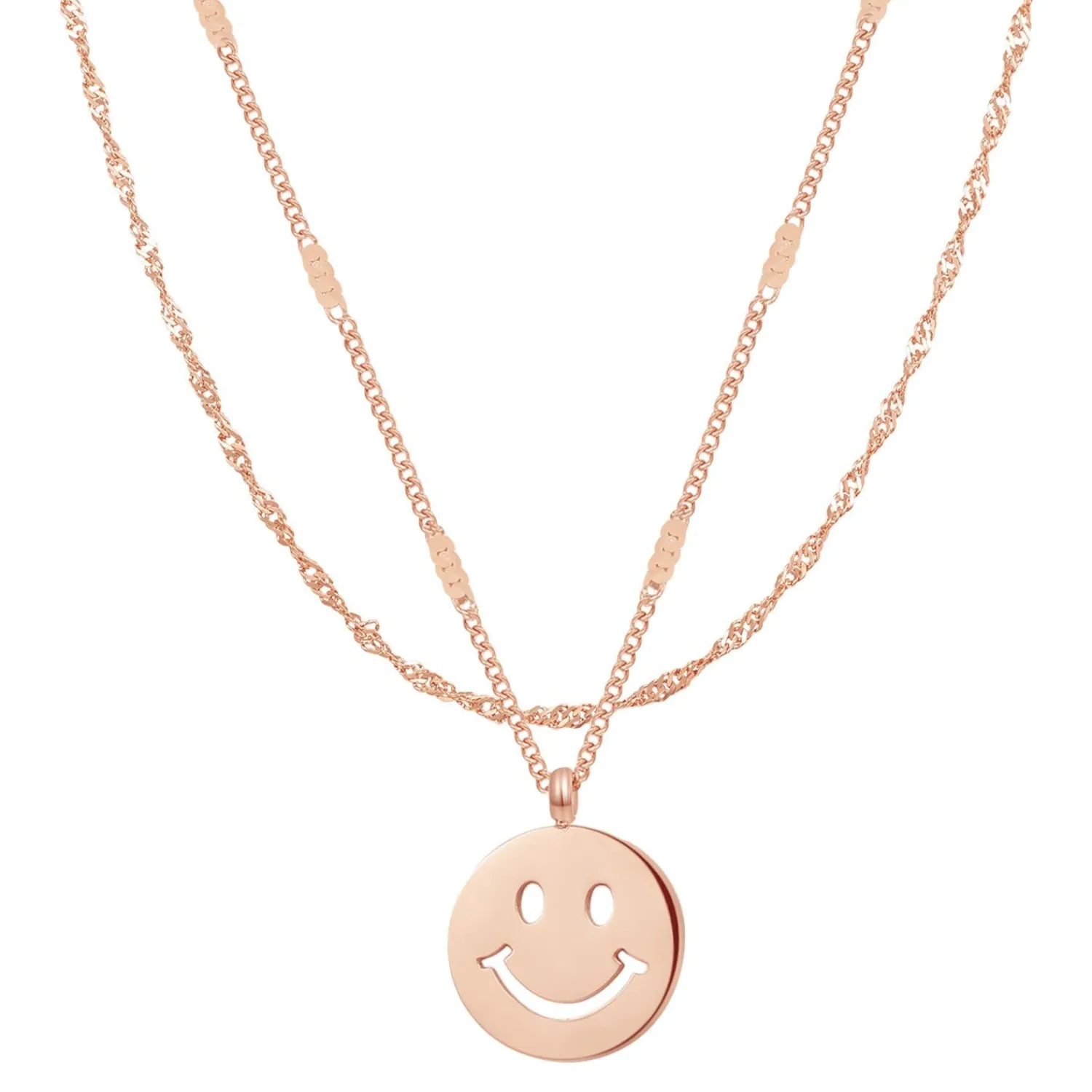 Necklace Sets | Hey Happiness Smiley Gesicht Layering Ketten Set