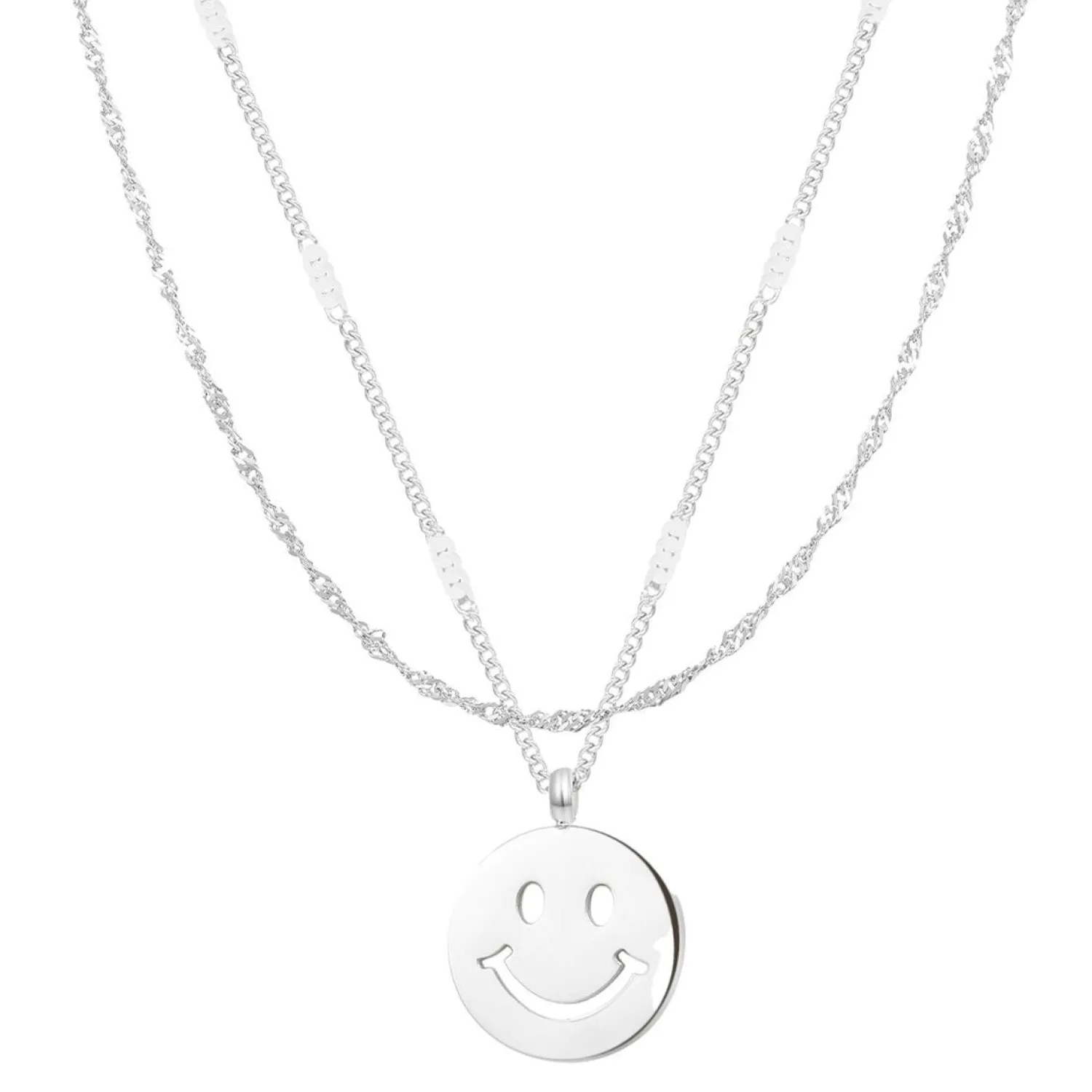 Necklace Sets | Hey Happiness Smiley Gesicht Layering Ketten Set