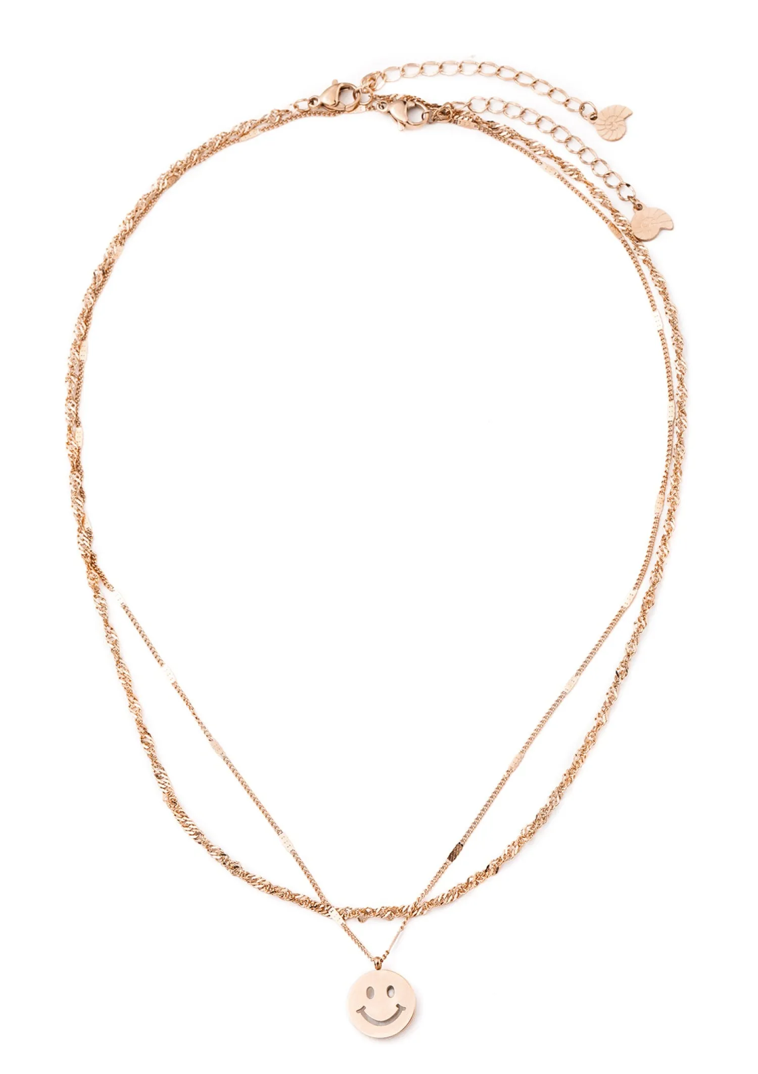 Necklace Sets | Hey Happiness Smiley Gesicht Layering Ketten Set