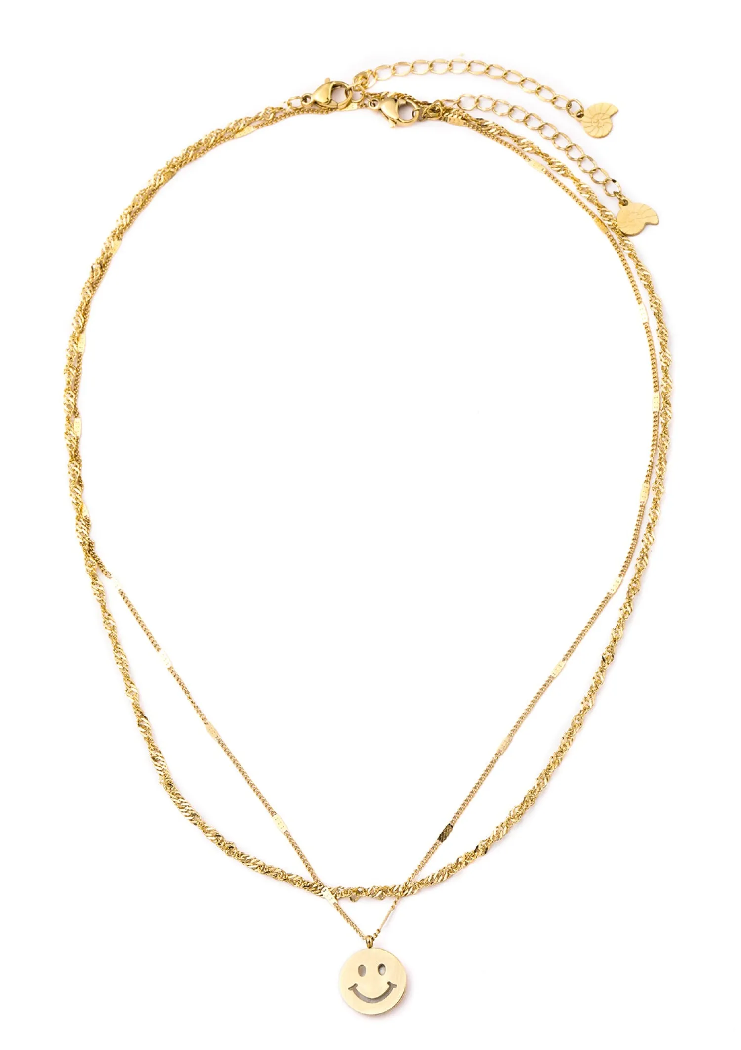 Necklace Sets | Hey Happiness Smiley Gesicht Layering Ketten Set