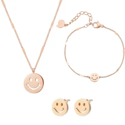Necklace Sets | Hey Happiness Smiley Schmuckset in Rosegold Rose Gold