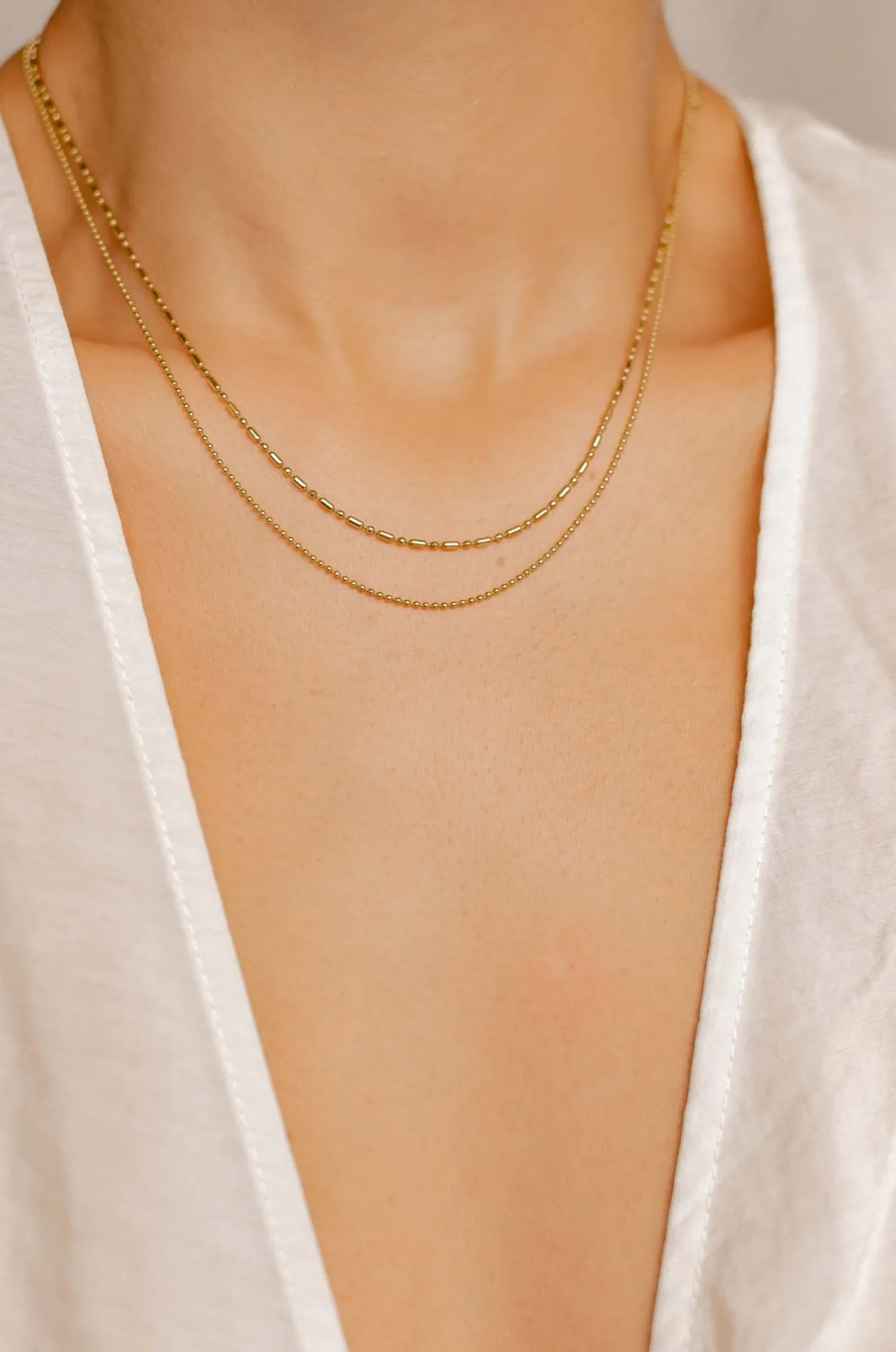 Filigrane Ketten | Hey Happiness Stab und Kugel Kette in Gold