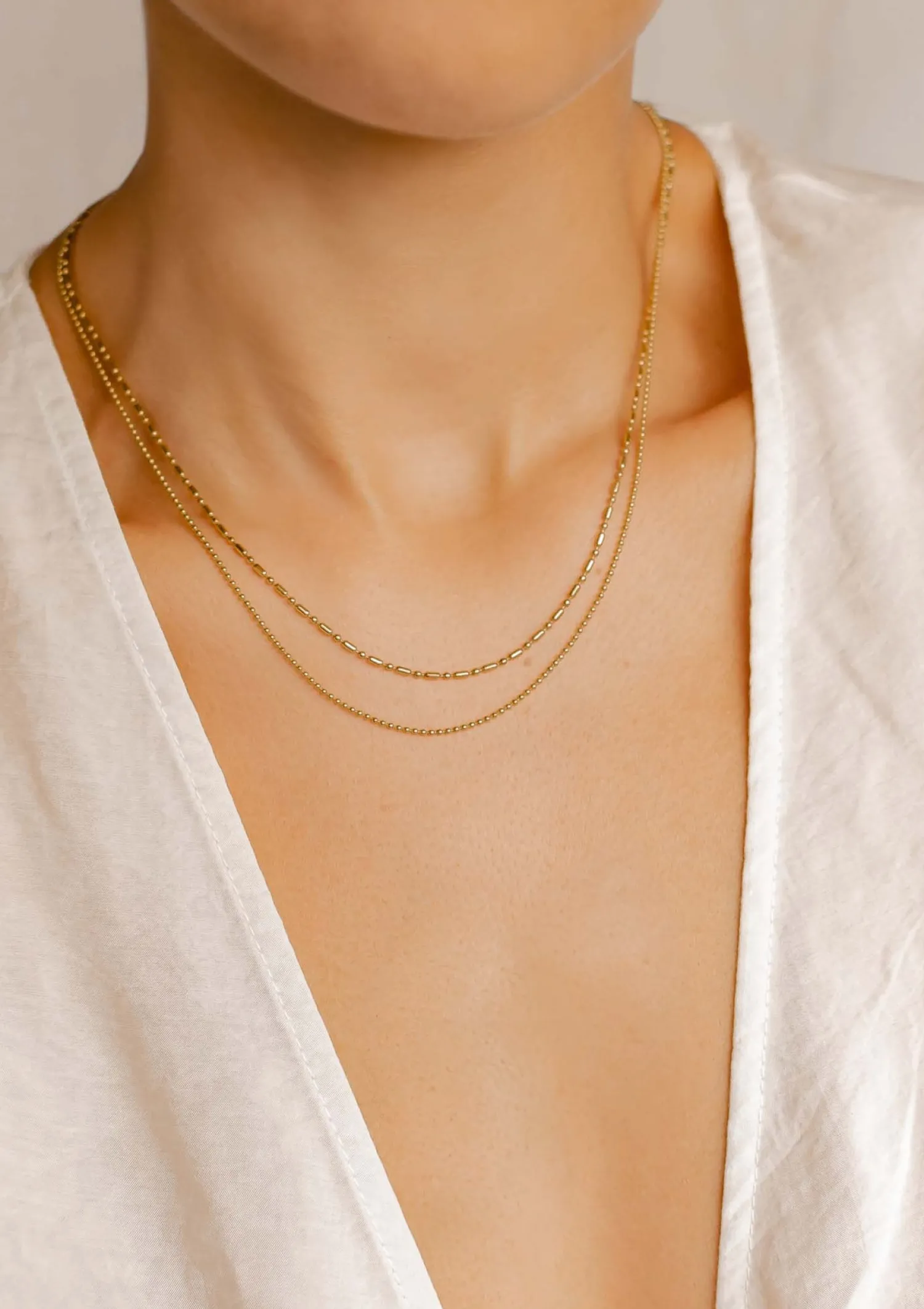 Filigrane Ketten | Hey Happiness Stab und Kugel Kette in Gold