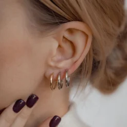 Earring Stack Sets | Ohrstecker | Hey Happiness Sterlingsilber Creolen Set Gold and Silver