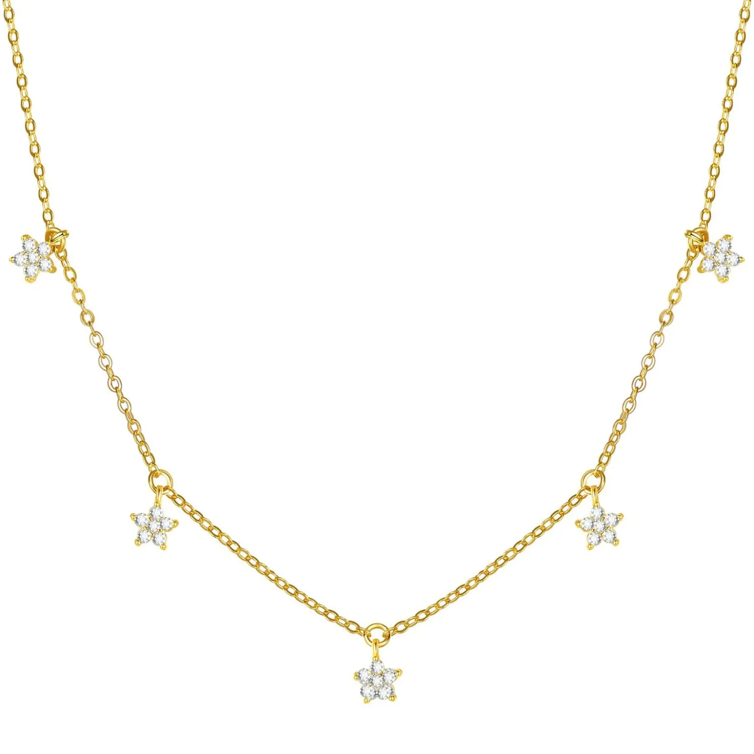 Filigrane Ketten | Hey Happiness Sterlingsilber Kette mit Blumenanhänger