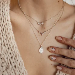 Filigrane Ketten | Hey Happiness Sterlingsilber Kette Zirkonia Blüte Silver