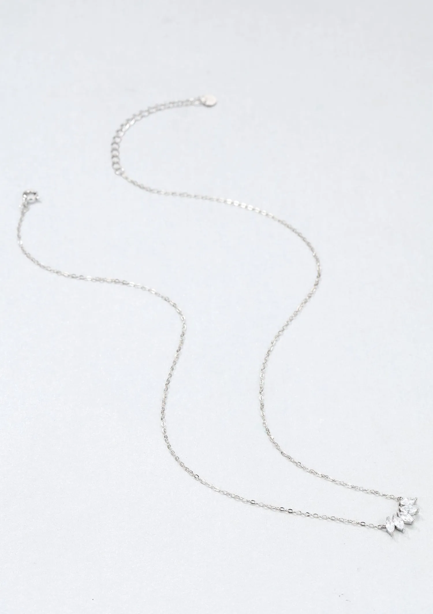 Filigrane Ketten | Hey Happiness Sterlingsilber Kette Zirkonia Blüte Silver