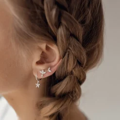 Earring Stack Sets | Hey Happiness Sterlingsilber Ohrringe Blumen Set Silver