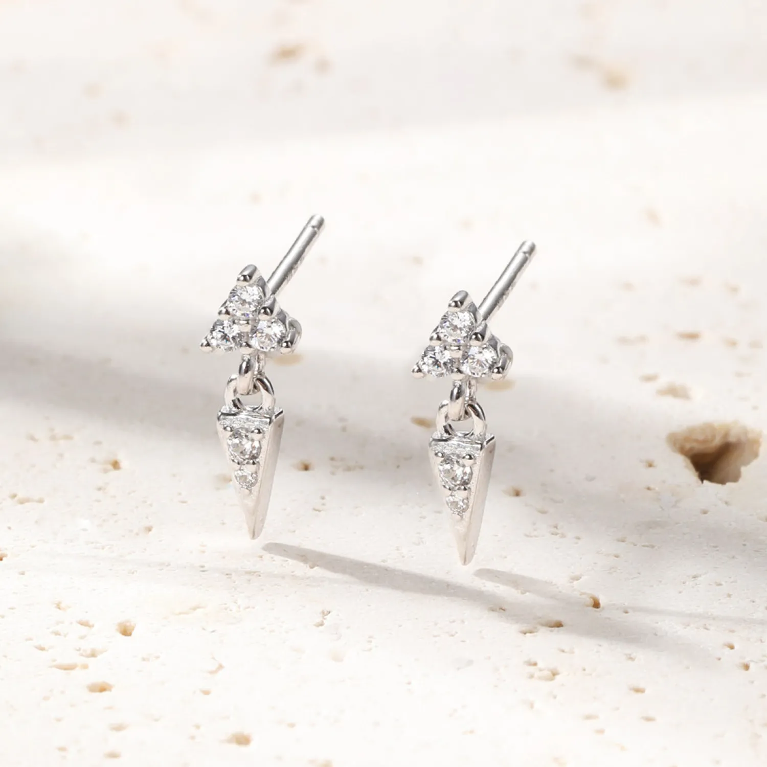 Ohrstecker | Hey Happiness Sterlingsilber Ohrringe Dreieck Hängend