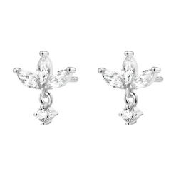 Ohrstecker | Hey Happiness Sterlingsilber Ohrstecker Zirkonia Blüte Silver