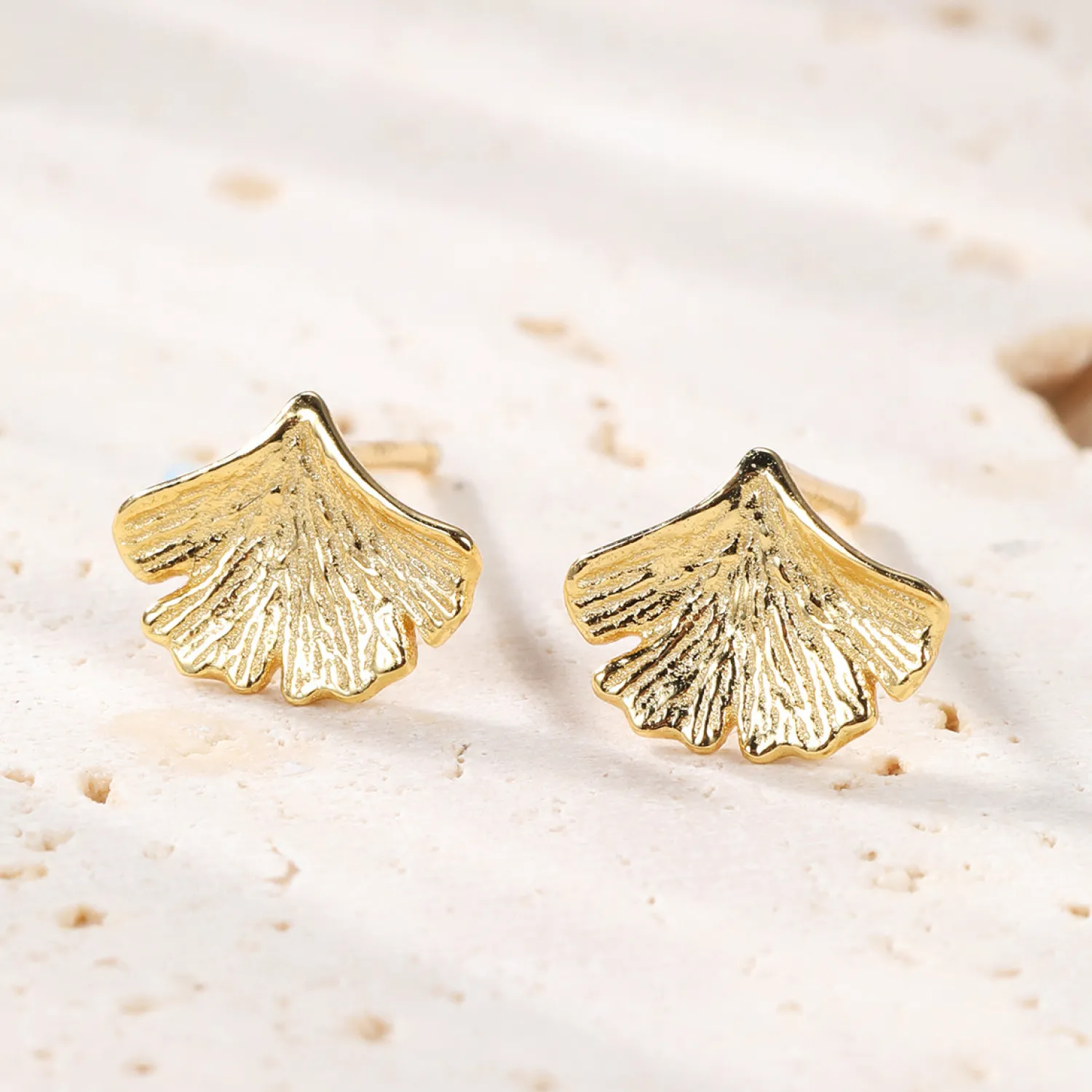 Ohrstecker | Hey Happiness Sterlingsilber Ohrstecker Ginkgo Blatt