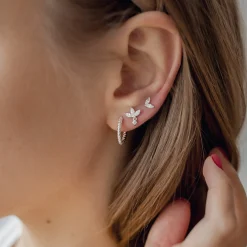 Ohrstecker | Hey Happiness Sterlingsilber Ohrstecker Zirkonia Blüte Silver
