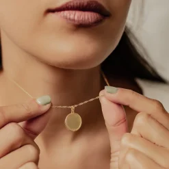 Anhänger | Filigrane Ketten | Hey Happiness Sterlingsilber Seilkette mit Rund Anhänger