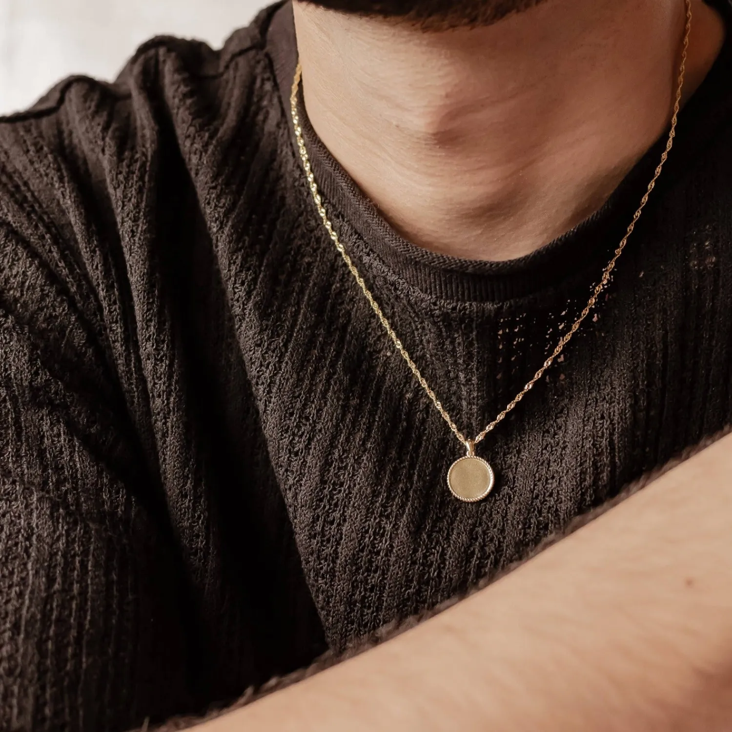 Anhänger | Filigrane Ketten | Hey Happiness Sterlingsilber Seilkette mit Rund Anhänger
