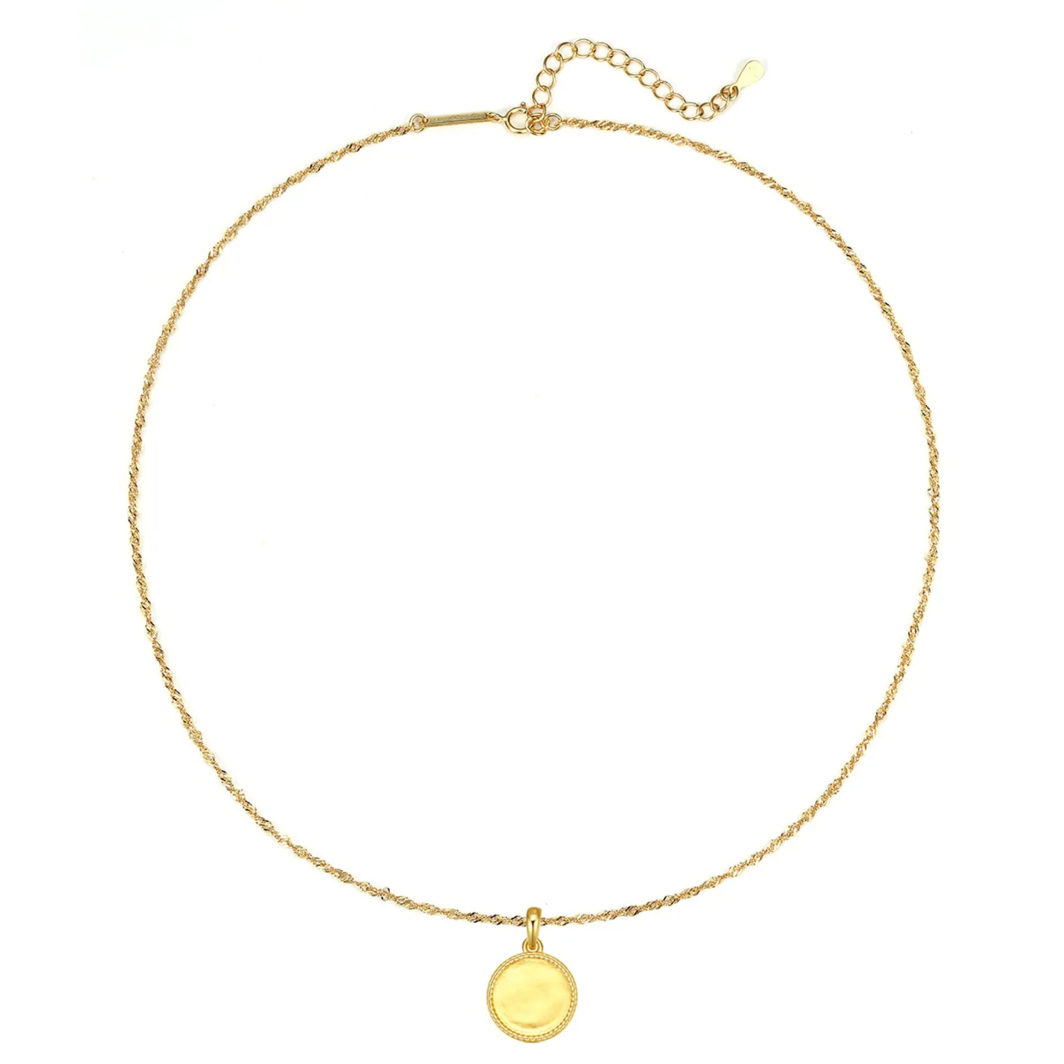 Anhänger | Filigrane Ketten | Hey Happiness Sterlingsilber Seilkette mit Rund Anhänger