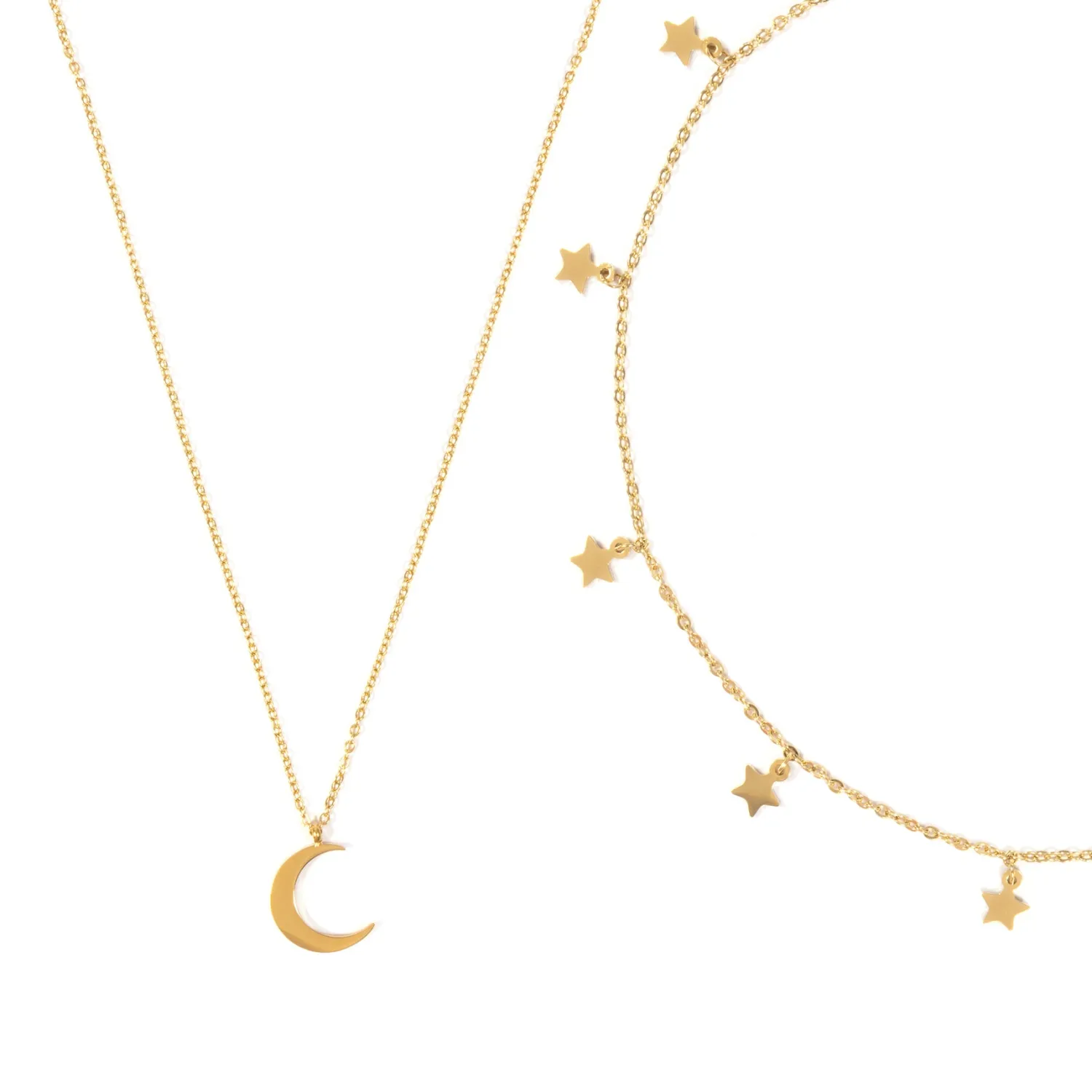 Necklace Sets | Choker Ketten | Hey Happiness Stern Choker Mond Kette Schmuckset in farbe Gold