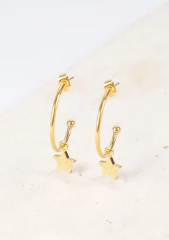 Creolen | Hey Happiness Stern Creolen in farbe Gold