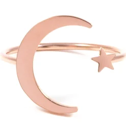 Schlichte Ringe | Hey Happiness Stern und Mond Ring in Rosegold Rose Gold