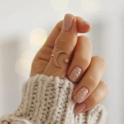 Schlichte Ringe | Hey Happiness Stern und Mond Ring in Rosegold Rose Gold