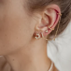 Ohrstecker | Hey Happiness Sternenlicht Ear Cuff aus Veretem Sterlingsilber Gold