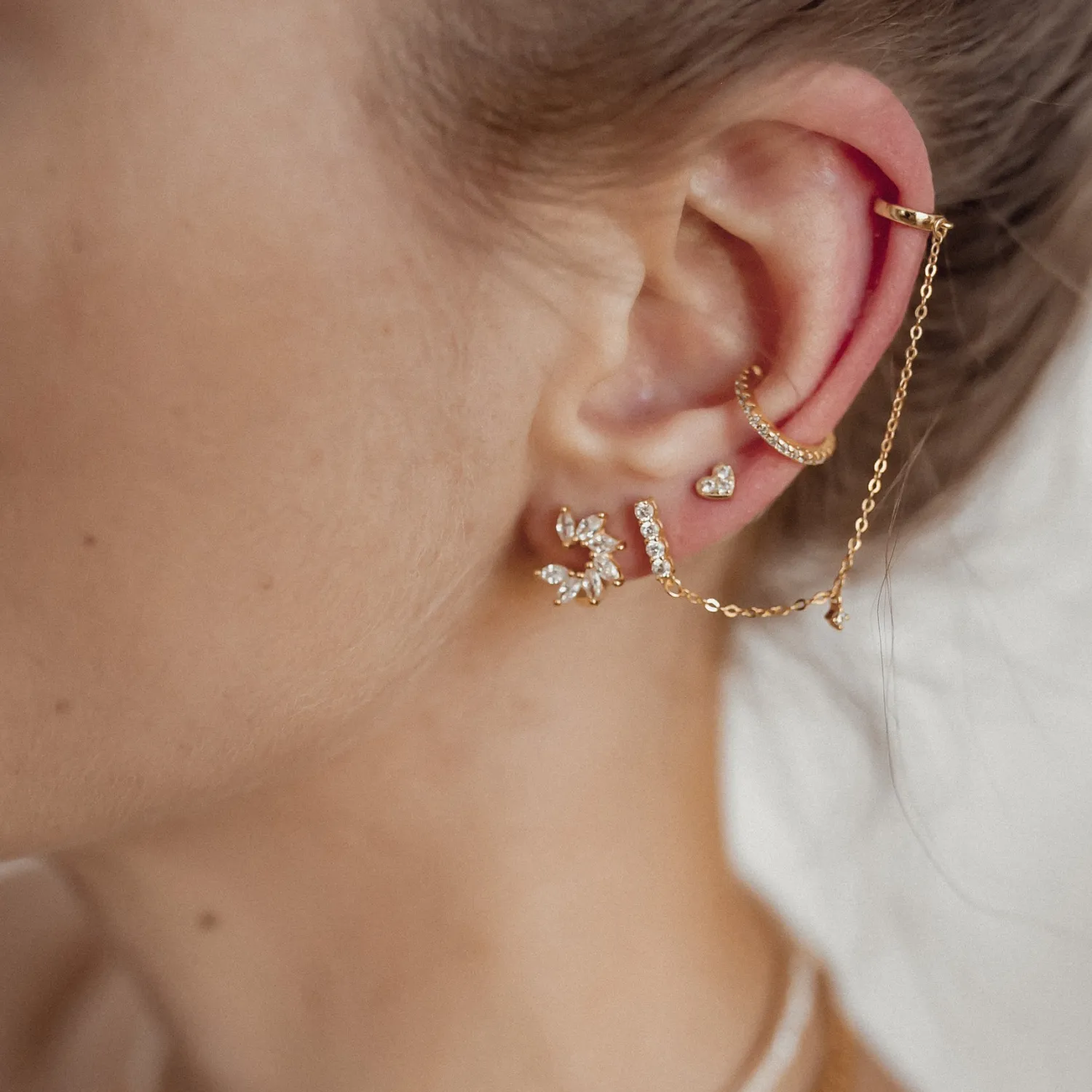 Ohrstecker | Hey Happiness Sternenlicht Ear Cuff aus Veretem Sterlingsilber Gold