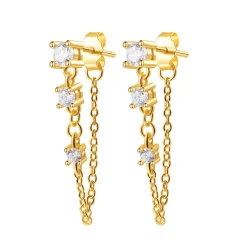 Ohrstecker | Hey Happiness Sternenstaub Ohrstecker im Kettendesign aus Sterlingsilber in Gold