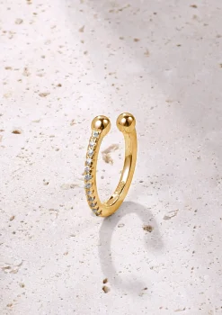 Ear Cuffs | Ohrstecker | Hey Happiness Strass Ear Cuff Ohrring Sterlingsilber in Gold