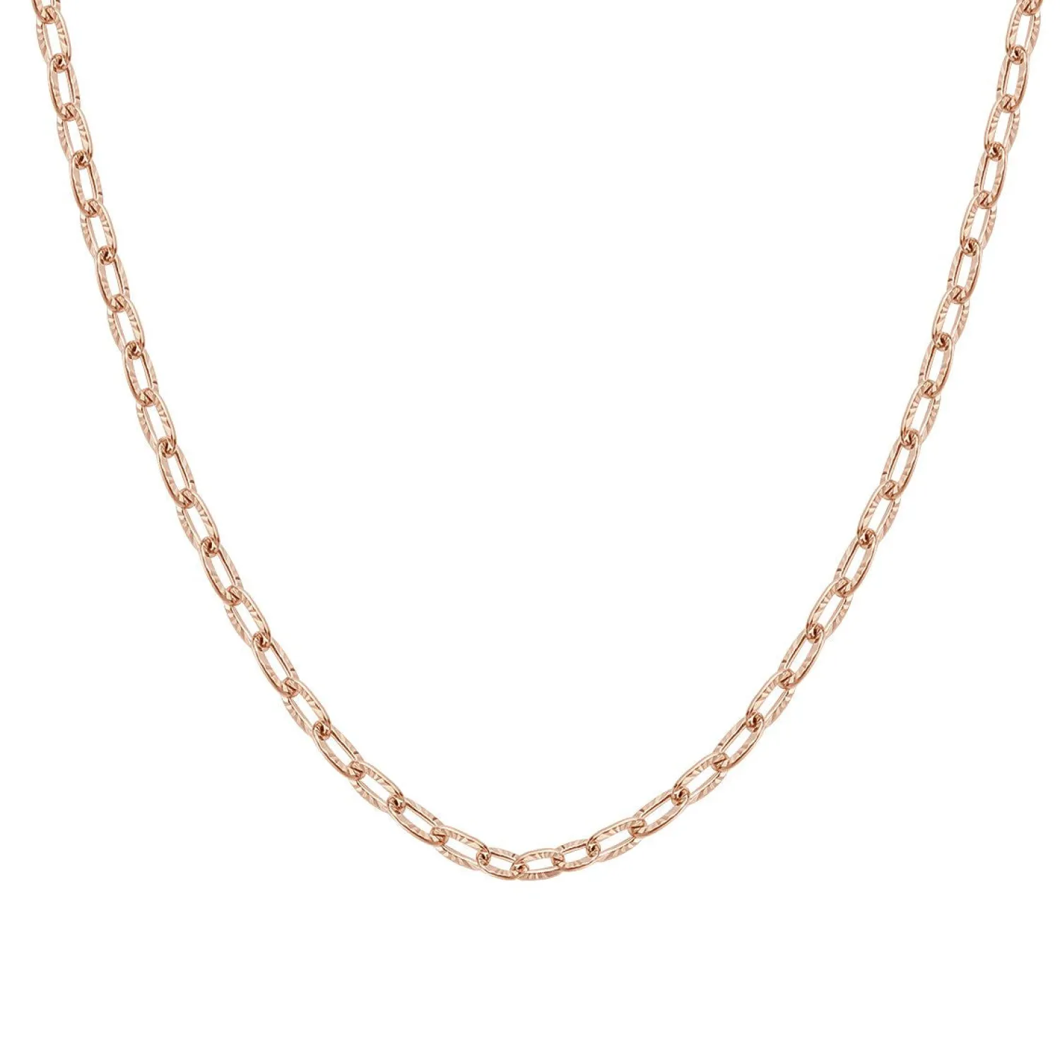 Filigrane Ketten | Hey Happiness Strukturierte Gliederkette in Rosegold Rose Gold