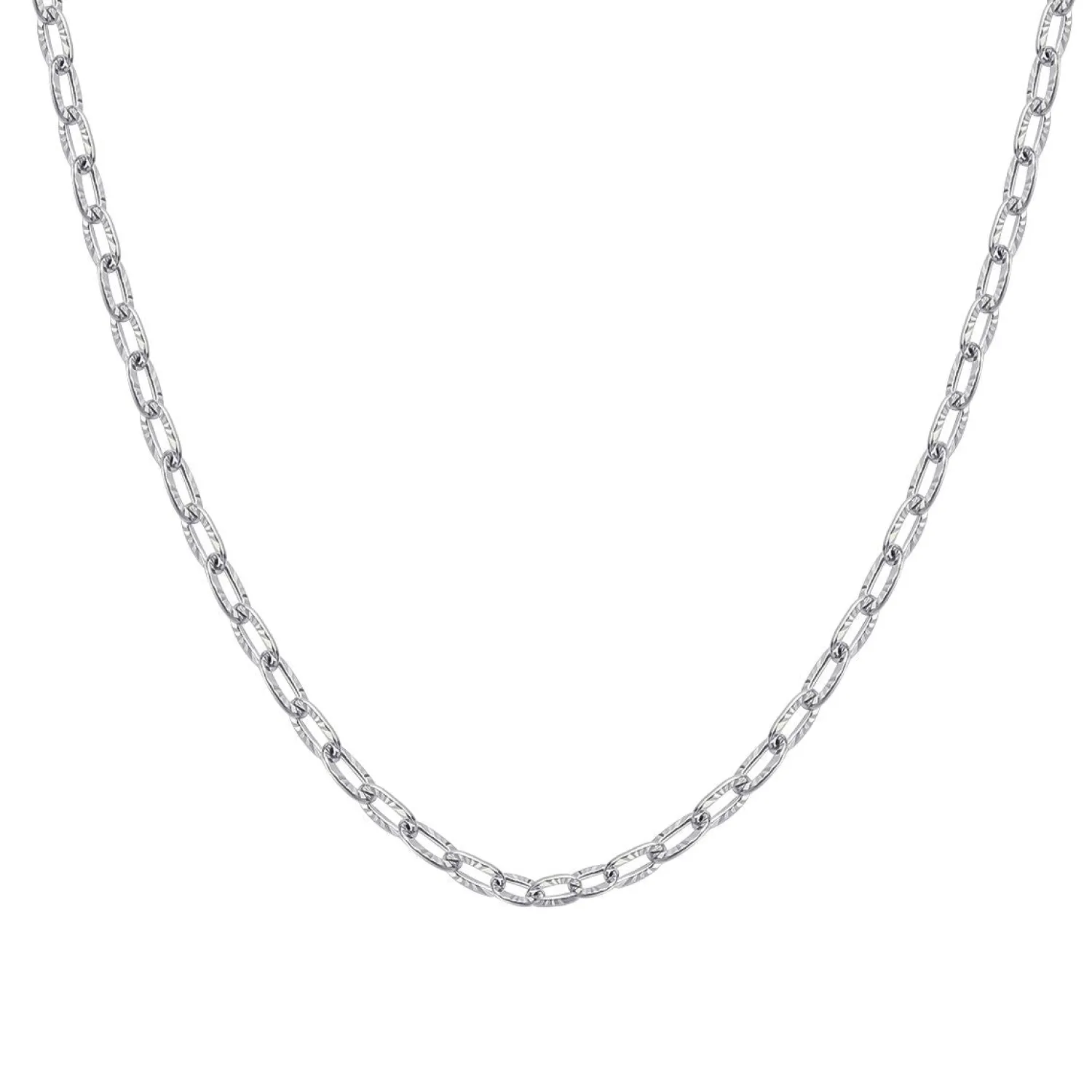 Filigrane Ketten | Hey Happiness Strukturierte Gliederkette in Silber Silver
