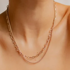 Filigrane Ketten | Hey Happiness Strukturierte Gliederkette in Rosegold Rose Gold