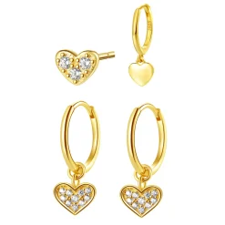 Earring Stack Sets | Ohrstecker | Hey Happiness Sweetheart Ohrringe Set Sterlingsilber Gold