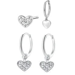 Earring Stack Sets | Ohrstecker | Hey Happiness Sweetheart Sterlingsilber Ohrringe Set Silver