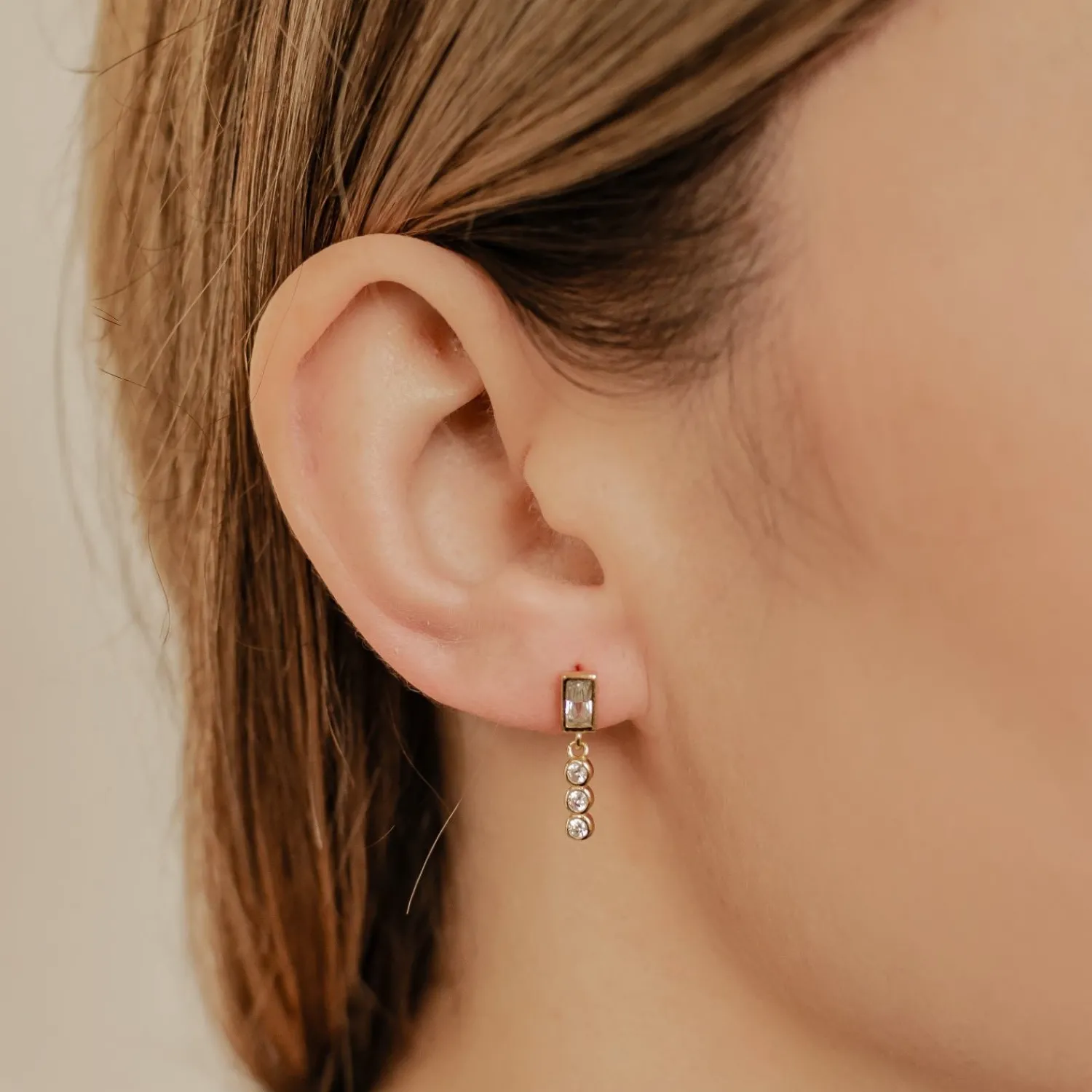 Ohrstecker | Hey Happiness Triad Zirkonia Baguette Ohrstecker Sterlingsilber