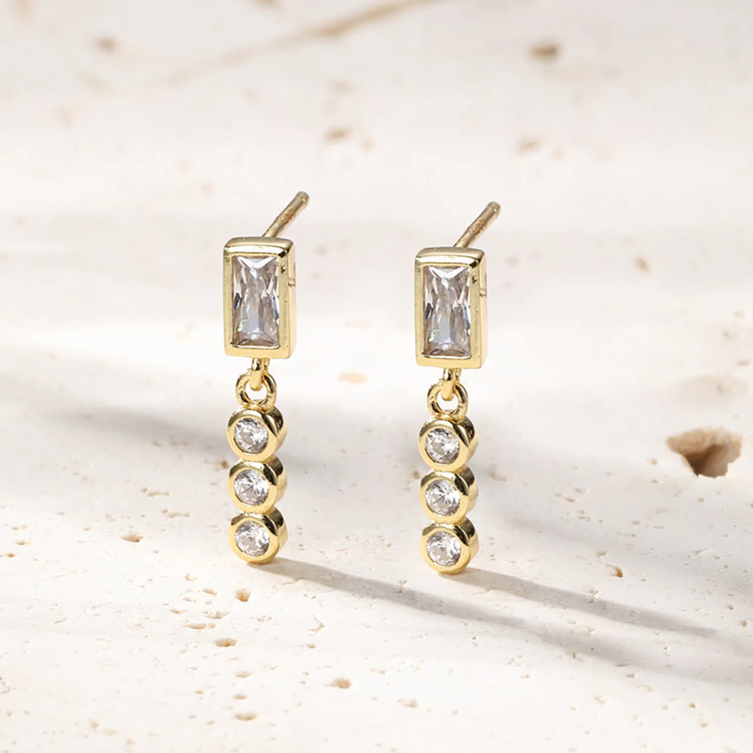 Ohrstecker | Hey Happiness Triad Zirkonia Baguette Ohrstecker Sterlingsilber