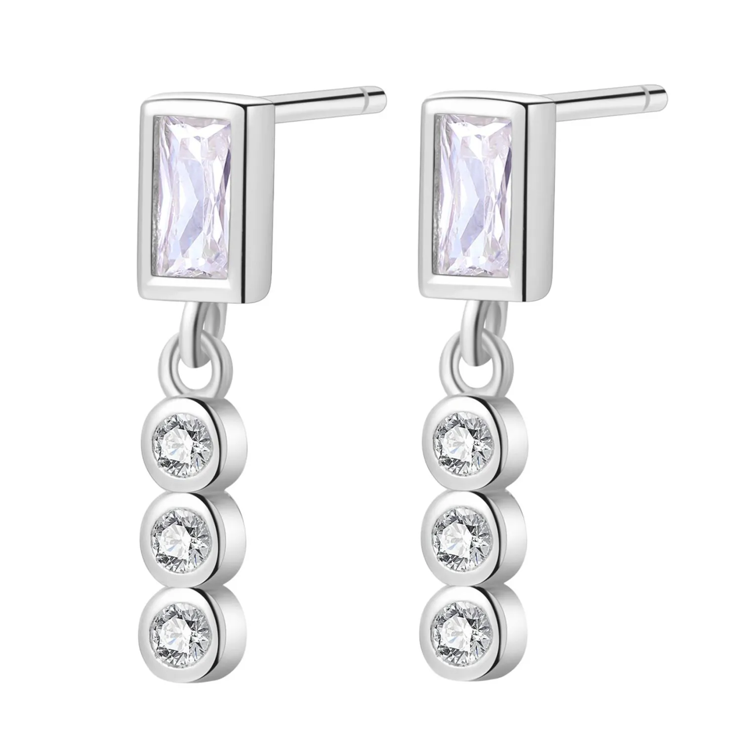 Ohrstecker | Hey Happiness Triad Zirkonia Baguette Ohrstecker Sterlingsilber