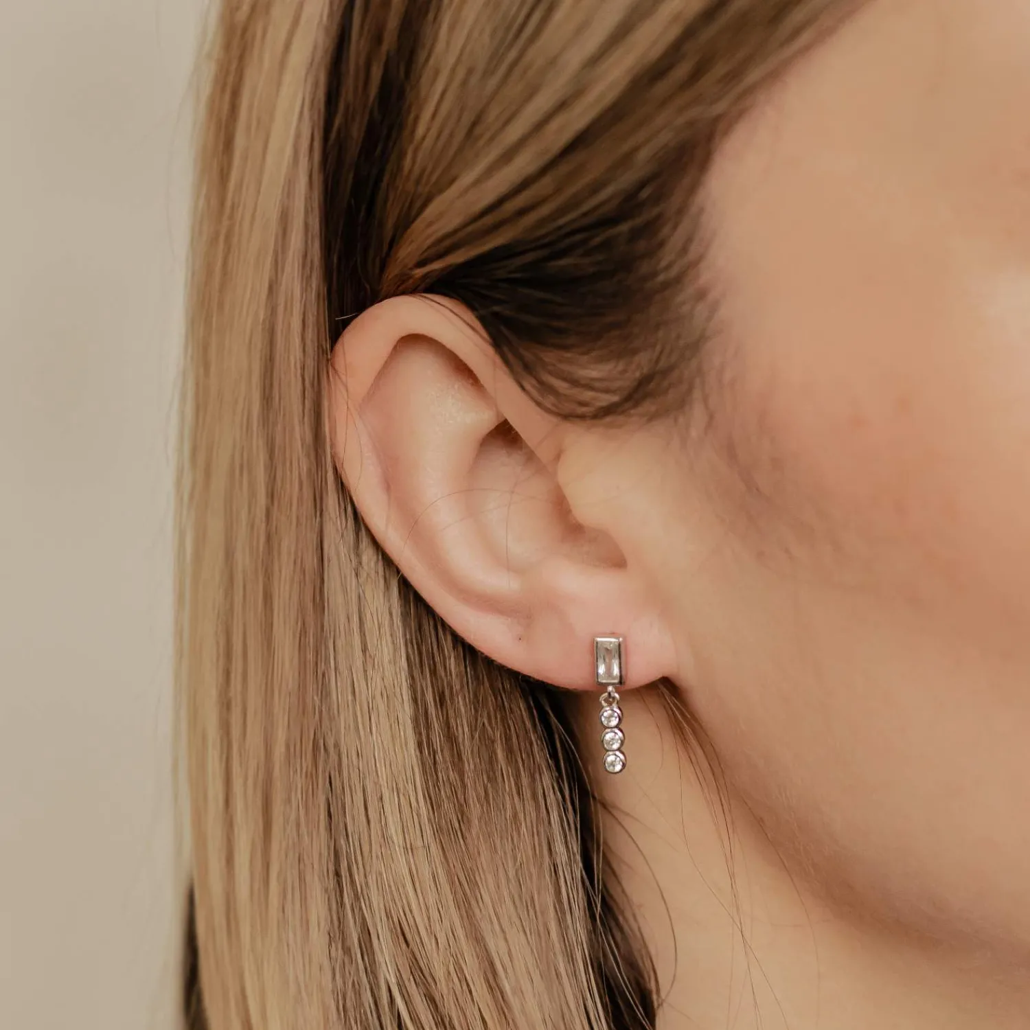 Ohrstecker | Hey Happiness Triad Zirkonia Baguette Ohrstecker Sterlingsilber