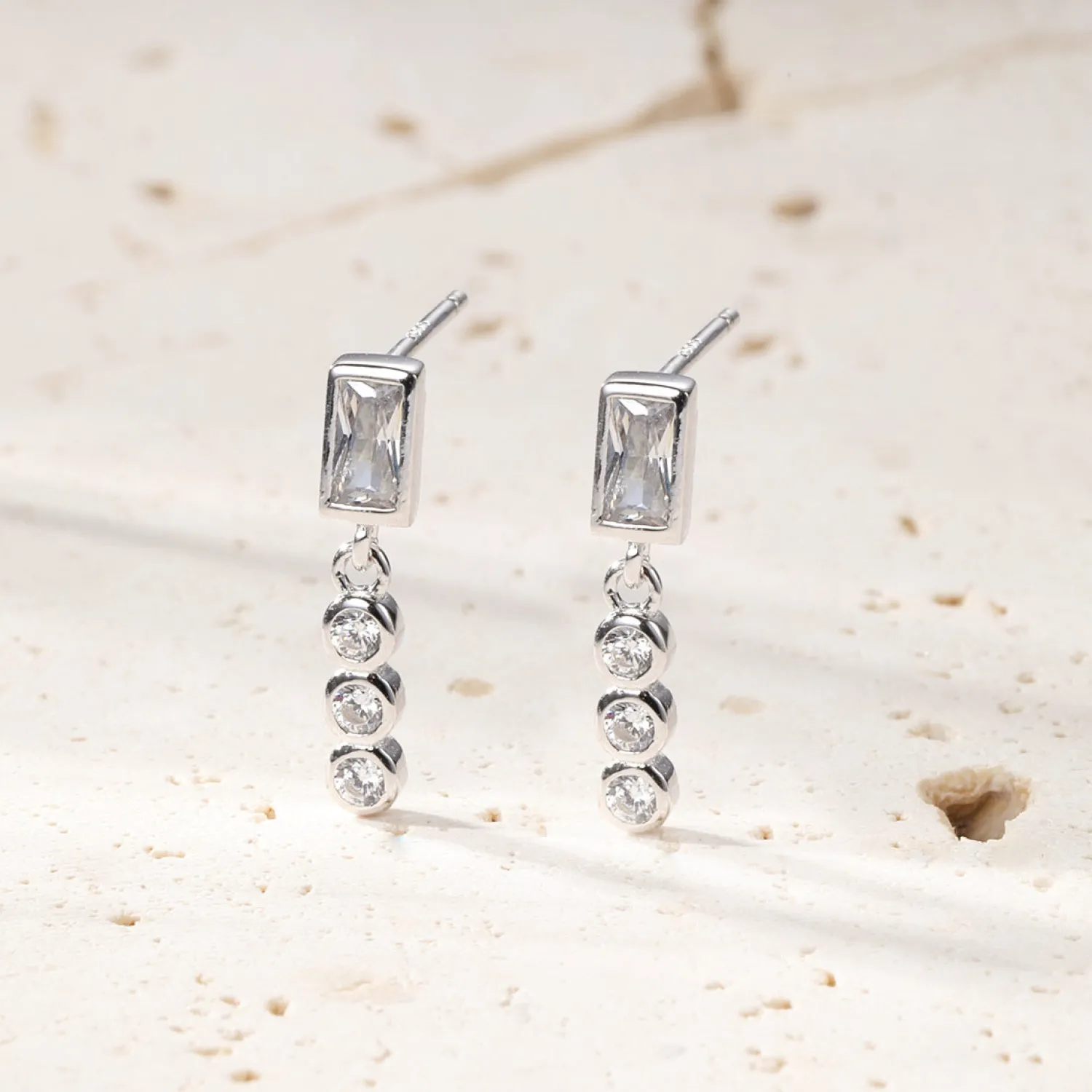 Ohrstecker | Hey Happiness Triad Zirkonia Baguette Ohrstecker Sterlingsilber