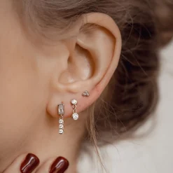 Ohrstecker | Hey Happiness Triad Zirkonia Baguette Ohrstecker Sterlingsilber