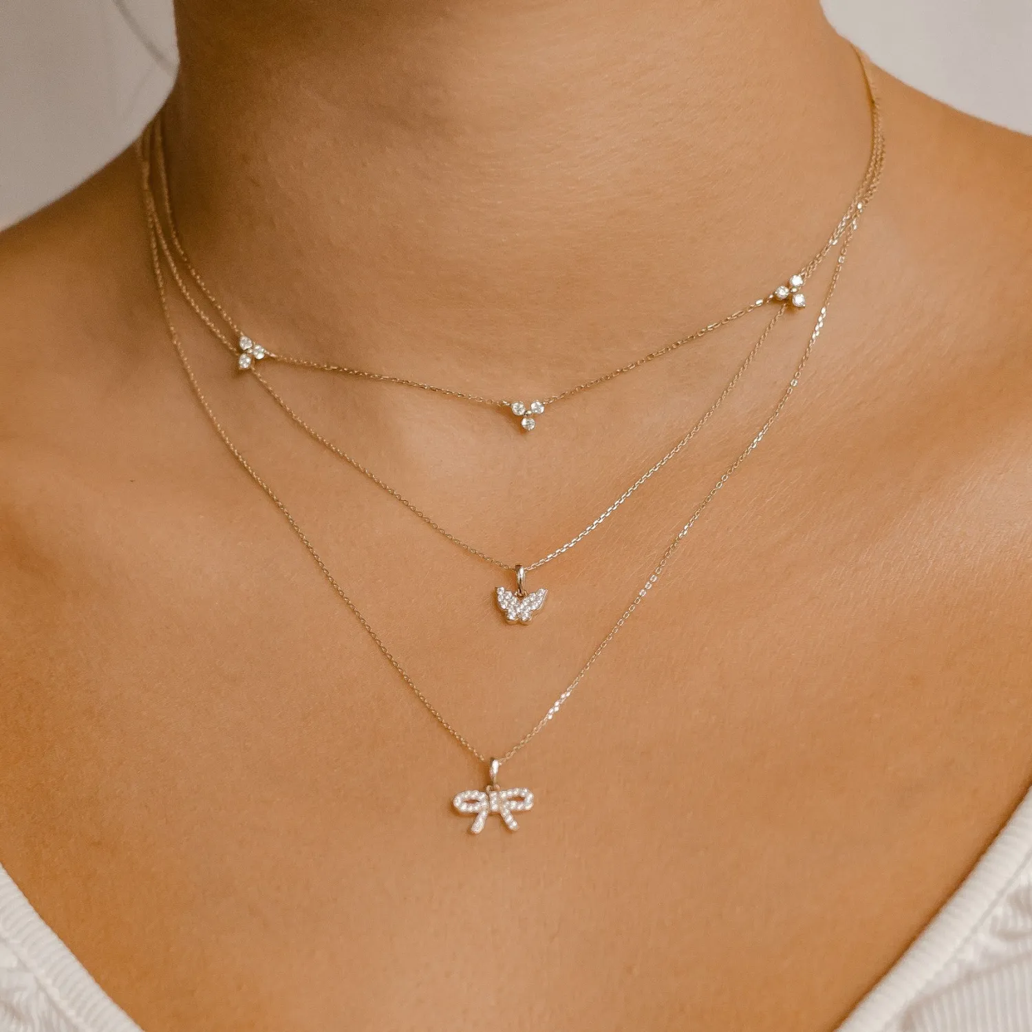 Filigrane Ketten | Hey Happiness Trinität Kette aus 14K Gold