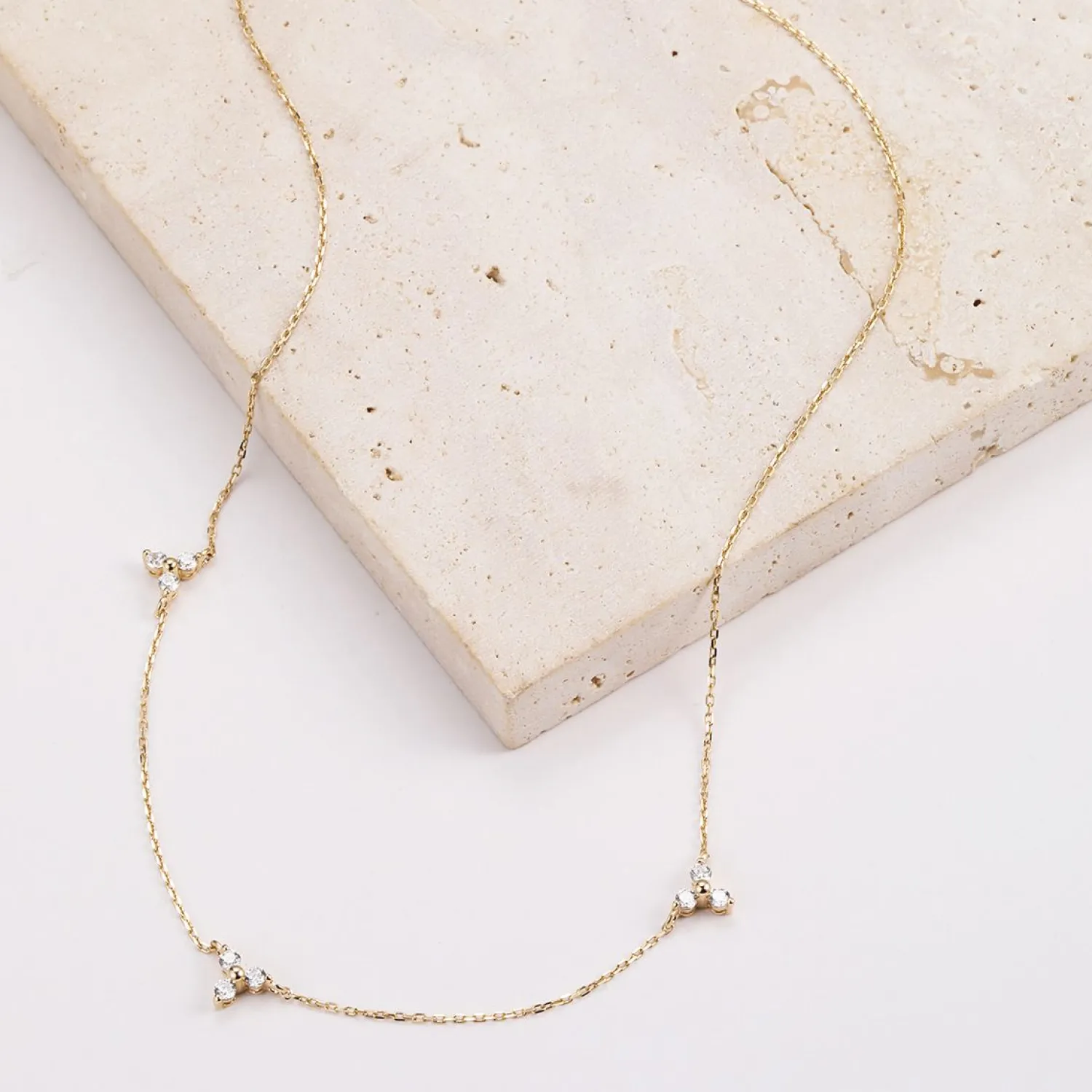 Filigrane Ketten | Hey Happiness Trinität Kette aus 14K Gold