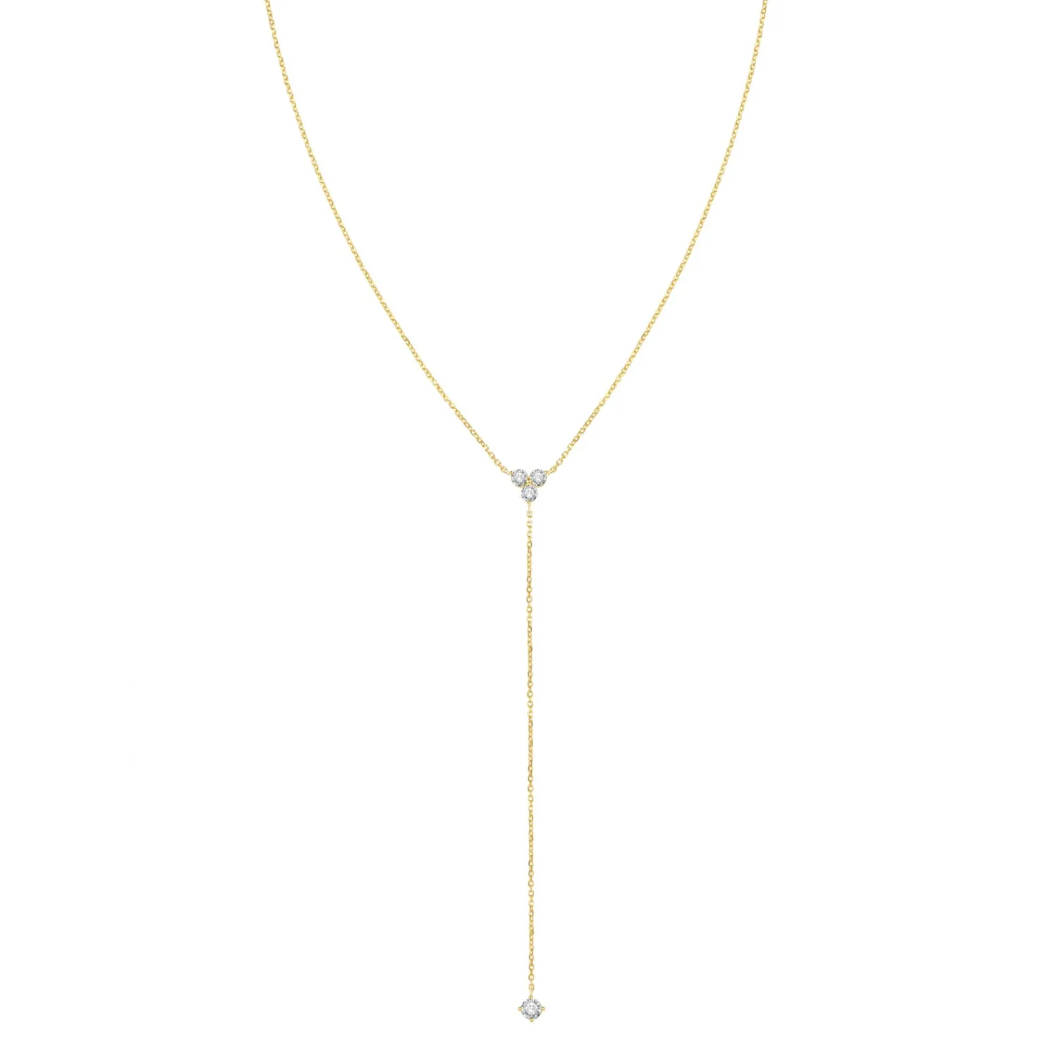 Lariat Necklaces | Filigrane Ketten | Hey Happiness Trinity Y Kette 585 Gold