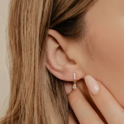 Ohrstecker | Hey Happiness Tropfen Zirkonia Stab Ohrringe Sterlingsilber